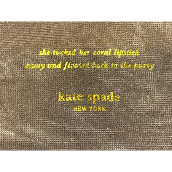 Kate Spade Brown Pink Drawstring Dust Cover/Bag "Tucked Coral Lipstick Away" - Picture 5 of 5